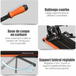 COSTWAY Coupe Carrelage Manuel Longueur De Coupe 910MM Découpeuse En Céramique Épaisseur De Coupe 14MM Angle Réglable 0 °-60 ° 9 COSTWAY Coupe Carrelage Manuel Longueur De Coupe 910MM Découpeuse En Céramique Épaisseur De Coupe 14MM Angle Réglable 0 °-60 ° -Scie électrique stationnaire Soldes Boutique 16894968 3
