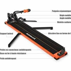 COSTWAY Coupe Carrelage Manuel Longueur De Coupe 910MM Découpeuse En Céramique Épaisseur De Coupe 14MM Angle Réglable 0 °-60 ° 10 COSTWAY Coupe Carrelage Manuel Longueur De Coupe 910MM Découpeuse En Céramique Épaisseur De Coupe 14MM Angle Réglable 0 °-60 ° -Scie électrique stationnaire Soldes Boutique 16894968 4