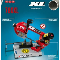 Femi - Scie à Ruban Acier 850W L:1335mm Diam105mm (descente Manuelle) - 780XL -Scie électrique stationnaire Soldes Boutique 18151170 4