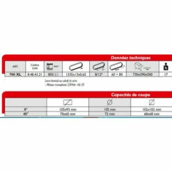 Femi - Scie à Ruban Acier 850W L:1335mm Diam105mm (descente Manuelle) - 780XL -Scie électrique stationnaire Soldes Boutique 18151170 5