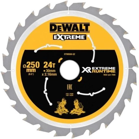 DEWALT Lames De Scie à Onglet Ø 250 Mm Alésage 30 Mm 60 Dents XR Extreme Runtime 3 DEWALT Lames De Scie à Onglet Ø 250 Mm Alésage 30 Mm 60 Dents XR Extreme Runtime