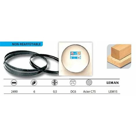 Leman - Lame De Scie à Ruban Acier C75 DC6 2490x6x0,5 - LEM15 4 Leman - Lame De Scie à Ruban Acier C75 DC6 2490x6x0,5 - LEM15 – Image 2