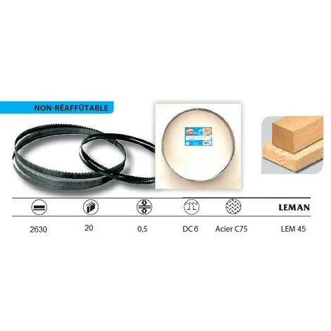 Leman - Lame De Scie à Ruban Acier C75 DC6 2630x20x0.5 - LEM45 4 Leman - Lame De Scie à Ruban Acier C75 DC6 2630x20x0.5 - LEM45 – Image 2