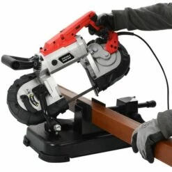 Hommoo Scie A Ruban Avec Base Et Mallette Portable Acier HDV05302 -Scie électrique stationnaire Soldes Boutique 24999171 3