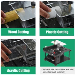 ASUPERMALL Scie A Table Mini Bureau Scie Cutter Machine De Coupe Electrique Avec Lame De Scie Meule Reglage De L'Angle Reglage De La Vitesse De 35 Mm Profondeur De Coupe, Prise Eu -Scie électrique stationnaire Soldes Boutique 28057634 5
