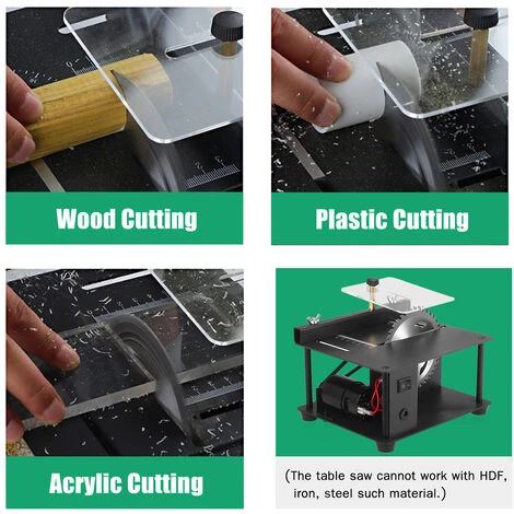 ASUPERMALL Scie A Table Mini Bureau Scie Cutter Machine De Coupe Electrique Avec Lame De Scie Meule Reglage De La Vitesse De 35 Mm Profondeur De Coupe, Prise Eu 6 ASUPERMALL Scie A Table Mini Bureau Scie Cutter Machine De Coupe Electrique Avec Lame De Scie Meule Reglage De La Vitesse De 35 Mm Profondeur De Coupe, Prise Eu – Image 4