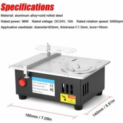 HAPPYSHOPPING Mini Scie A Table Multifonctionnelle De Bureau Mini Scie A Table En Alliage D'aluminium Bricolage Petite Machine De Decoupe Alimentation A 7 Vitesses Avec Fonction De Regle De Poussee D'angle Norme S-2, Norme Europeenne 220V -Scie électrique stationnaire Soldes Boutique 29650936 4