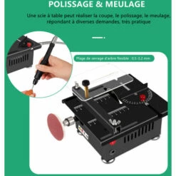 ASUPERMALL 100W Scie De Table Multifonctionnelle Mini Scie électrique Vitesse Et Angle Réglables 16 Mm Profondeur De Coupe, Angle De Levage, Sans Accessoires -Scie électrique stationnaire Soldes Boutique 36711962 5