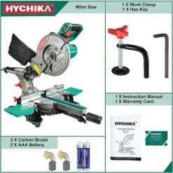 Scie à Onglet Radiale HYCHIKA 1500W, Largeur De Coupe Maximale : Ø230mm, Table Pivotante, Tête De Scie Inclinable, Système De Glissière Intégré, Avec Lame Aux Carbures De Tungstène Et Laser 11 Scie à Onglet Radiale HYCHIKA 1500W, Largeur De Coupe Maximale : Ø230mm, Table Pivotante, Tête De Scie Inclinable, Système De Glissière Intégré, Avec Lame Aux Carbures De Tungstène Et Laser -Scie électrique stationnaire Soldes Boutique 36877120 5