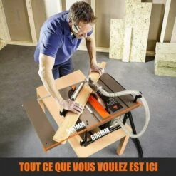 TACKLIFE Scie Sur Table, Scie à Table Sans Poussière Avec Moteur Puissant, Taux D'Aspiration Des Copeaux De 98%, Coupe Inclinée à 45°, Table Extensible-TLTS02A -Scie électrique stationnaire Soldes Boutique 37743077 5