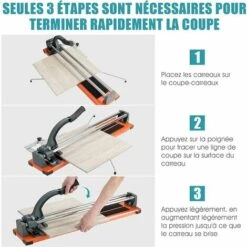 GOPLUS Coupe-Carreaux Manuel Avec Cadran En Alliage Amovible Et Pieds De Support, Longueur De Coupe 600 MM, ?paisseur De Coupe Maximale 12 MM, Angle De Coupe 0-60° Pour Professionnels Et Débutants -Scie électrique stationnaire Soldes Boutique 40243510 3