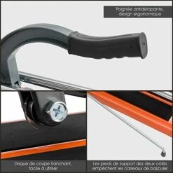 GOPLUS Coupe-Carreaux Manuel Avec Cadran En Alliage Amovible Et Pieds De Support, Longueur De Coupe 600 MM, ?paisseur De Coupe Maximale 12 MM, Angle De Coupe 0-60° Pour Professionnels Et Débutants -Scie électrique stationnaire Soldes Boutique 40243510 4