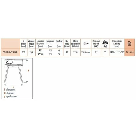 Sidamo - Scie De Table 1200w + 1 Disque Pro Ceram 230mm - Precicut230 4 Sidamo - Scie De Table 1200w + 1 Disque Pro Ceram 230mm - Precicut230 – Image 2