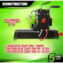 Coupe Carrelages Radial 800 W - 200mm - Longueur De Coupe Max 720mm - Livré Avec 3 Disques Diamant - Constructor -Scie électrique stationnaire Soldes Boutique 46718730 4