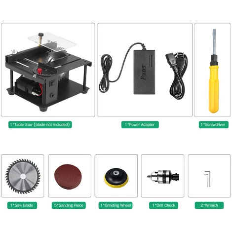 SUPERSELLER Scie Sur Table Scie à Table Multifonctionnelle Mini Scie De Bureau Cutter Machine De Découpe électrique Avec Lame De Scie Meule De Meulage Réglage De L'angle à Vitesse Réglable Profondeur De Coupe De 35 MM Pour La Coupe En Plastique Acrylique En Bois, Pri 5 SUPERSELLER Scie Sur Table Scie à Table Multifonctionnelle Mini Scie De Bureau Cutter Machine De Découpe électrique Avec Lame De Scie Meule De Meulage Réglage De L'angle à Vitesse Réglable Profondeur De Coupe De 35 MM Pour La Coupe En Plastique Acrylique En Bois, Pri – Image 3