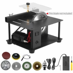 SUPERSELLER Scie Sur Table Scie à Table Multifonctionnelle Mini Scie De Bureau Machine De Découpe électrique Avec Lame De Scie Meule à Vitesse Réglable Profondeur De Coupe De 35 MM Pour La Coupe En Bois Et Acrylique En Plastique, Prise Européenne - Prise Européenne -Scie électrique stationnaire Soldes Boutique 48786829 4
