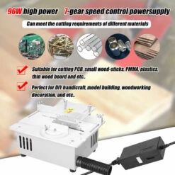 SUPERSELLER Scie Sur Table T1 Mini Scie à Table Multifonctionnelle Scies De Bureau électriques Petit Ménage Bricolage Outil De Coupe Tour à Bois Machine Avec Pince 1.5-10mm, Prise Européenne -Scie électrique stationnaire Soldes Boutique 48787081 5