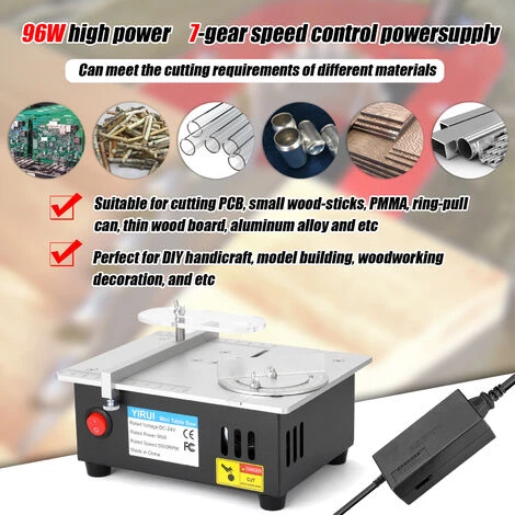 SUPERSELLER Scie Sur Table Mini Scie à Table Multifonctionnelle Scies De Bureau électriques Petit Ménage Bricolage Outil De Coupe Machine De Tour à Bois, Prise UE - Prise UE 5 SUPERSELLER Scie Sur Table Mini Scie à Table Multifonctionnelle Scies De Bureau électriques Petit Ménage Bricolage Outil De Coupe Machine De Tour à Bois, Prise UE - Prise UE – Image 3