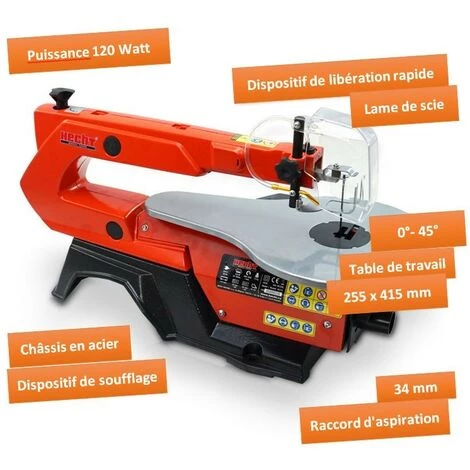 BB-LOISIR Hecht 8916 Scie à Chantourner électrique Puissant 120W Inclinaison 50HZ Vittesse 400 - 1650 Oscillations/min Variable 4 BB-LOISIR Hecht 8916 Scie à Chantourner électrique Puissant 120W Inclinaison 50HZ Vittesse 400 - 1650 Oscillations/min Variable – Image 2