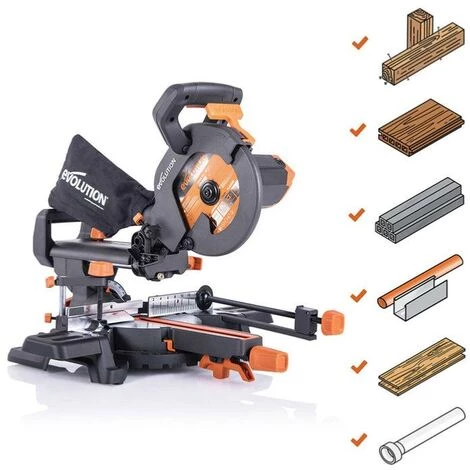 Evolution R210SMS+ : Scie À Onglet Coulissante Multi-Matériaux 210mm 6 Evolution R210SMS+ : Scie À Onglet Coulissante Multi-Matériaux 210mm – Image 4