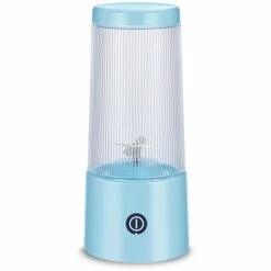 LIFCAUSAL Blender Portable Quatre Cutters Juicer Cup 350ml Fruit Mixing Machine Amovible Cup USB Rechargeable Pour Sports Voyage Et Plein Air Bleu