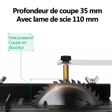MERKMAK Mini Scies A Table Portable Multifonction 200W 1000 A 3000Rpm 7 Vitesses Reglable 90degres Couper D'Angle Pour Acrylique Bois Dur 5 MERKMAK Mini Scies A Table Portable Multifonction 200W 1000 A 3000Rpm 7 Vitesses Reglable 90degres Couper D'Angle Pour Acrylique Bois Dur – Image 3