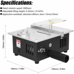 ASUPERMALL 220V Mini Scie à Table Multifonctionnelle électrique, Petit Outil De Coupe Pour Le Bricolage, Lame De Scie 22Mm Réglable En Hauteur, Machine à Affûter Pour Le Travail Du Bois, Plus D'Acessoires -Scie électrique stationnaire Soldes Boutique 52557599 4