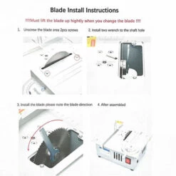 ASUPERMALL 220V Mini Scie à Table Multifonctionnelle électrique, Petit Outil De Coupe Pour Le Bricolage, Lame De Scie 22Mm Réglable En Hauteur, Machine à Affûter Pour Le Travail Du Bois, Plus D'Acessoires -Scie électrique stationnaire Soldes Boutique 52557599 5