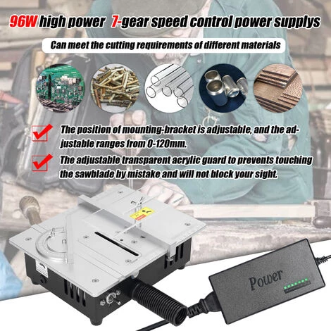 ASUPERMALL Mini Scie à Table Multifonctionnelle électrique, Petit Outil De Coupe Pour Le Bricolage De La Maison, Machine à Bois Avec Roue De Ponçage De 50 Mm Et 10 Papiers De Verre 6 ASUPERMALL Mini Scie à Table Multifonctionnelle électrique, Petit Outil De Coupe Pour Le Bricolage De La Maison, Machine à Bois Avec Roue De Ponçage De 50 Mm Et 10 Papiers De Verre – Image 4