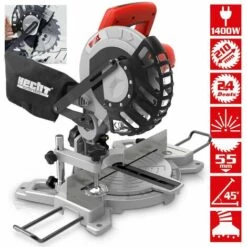 Hecht 813 Scie à Onglet 1400 W Scie Circulaire Avec Laser 5000tr/min 7,3kg