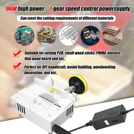 SUPERSELLER T1 Mini Scie à Table Multifonctionnelle Scies De Bureau électriques Petit Ménage Bricolage Outil De Coupe Tour à Bois Machine Avec Pince De 1.5-10mm - Prise UE - Prise UE 6 SUPERSELLER T1 Mini Scie à Table Multifonctionnelle Scies De Bureau électriques Petit Ménage Bricolage Outil De Coupe Tour à Bois Machine Avec Pince De 1.5-10mm - Prise UE - Prise UE – Image 4