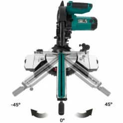VONROC Scie à Onglet Coulissante PRO - 255mm - Multi-matériaux- Avec Laser Et Lumière LED -Scie électrique stationnaire Soldes Boutique 54903155 3