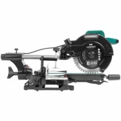 VONROC Scie à Onglet Coulissante PRO - 255mm - Multi-matériaux- Avec Laser Et Lumière LED -Scie électrique stationnaire Soldes Boutique 54903155 4