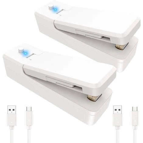 LIFCAUSAL 2 Pcs Thermoscelleuses Rechargeables 2 En 1 Portable Scellant Et Cutter Thermoscellant Pour Sacs En Plastique Stockage Des Aliments Mini Machine De Scelleuse Sous Vide Avec 2 Câble USB 3 LIFCAUSAL 2 Pcs Thermoscelleuses Rechargeables 2 En 1 Portable Scellant Et Cutter Thermoscellant Pour Sacs En Plastique Stockage Des Aliments Mini Machine De Scelleuse Sous Vide Avec 2 Câble USB