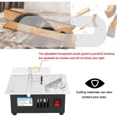 TANCYCO Mini Scie à Table Multifonctionnelle Scies De Bureau électriques Petit Outil De Coupe De Bricolage Ménager 22mm Lame De Scie Réglable En Hauteur Rectifieuse Pour Le Travail Du Bois (type 2) 6 TANCYCO Mini Scie à Table Multifonctionnelle Scies De Bureau électriques Petit Outil De Coupe De Bricolage Ménager 22mm Lame De Scie Réglable En Hauteur Rectifieuse Pour Le Travail Du Bois (type 2) – Image 4