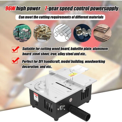 TANCYCO Mini Scie à Table Multifonctionnelle Scies De Bureau électriques Petit Ménage Bricolage 22 Mm Lame De Scie Outil De Coupe Réglable En Hauteur Machine à Bois Avec Roue De Ponçage De 50 Mm Et 10 Pièces De Papier De Verre 5 TANCYCO Mini Scie à Table Multifonctionnelle Scies De Bureau électriques Petit Ménage Bricolage 22 Mm Lame De Scie Outil De Coupe Réglable En Hauteur Machine à Bois Avec Roue De Ponçage De 50 Mm Et 10 Pièces De Papier De Verre – Image 3