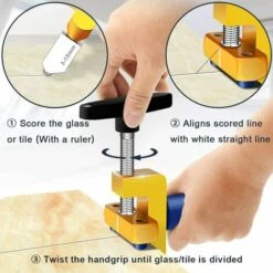 GRID COOL Kit D'outils De Coupe De Verre 2 En 1,qualité Supérieure 3mm-15mm, Outil De Coupe De Verre Pour Coupe De Verre/miroir/vitrail Avec 2 Têtes Supplémentaires,4 Embouts De Pression Et Un Tournevis -Scie électrique stationnaire Soldes Boutique 58348763 4