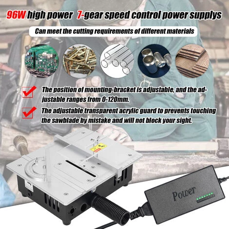 LIFCAUSAL Mini Scie à Table Multifonctionnelle Scies De Bureau électriques Petit Ménage Bricolage Outil De Coupe Machine à Bois (Type 2) 4 LIFCAUSAL Mini Scie à Table Multifonctionnelle Scies De Bureau électriques Petit Ménage Bricolage Outil De Coupe Machine à Bois (Type 2) – Image 2