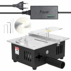 LIFCAUSAL Mini Scie à Table Multifonctionnelle Scies De Bureau électriques Petit Outil De Coupe De Bricolage Ménager 22mm Lame De Scie Réglable En Hauteur Rectifieuse à Bois (Type 1)