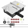 LIFCAUSAL Mini Scie à Table Multifonctionnelle Scies De Bureau électriques Petit Ménage Bricolage Outil De Coupe Machine à Bois Avec Roue De Ponçage De 50 Mm Et 10 Pièces De Papier De Verre