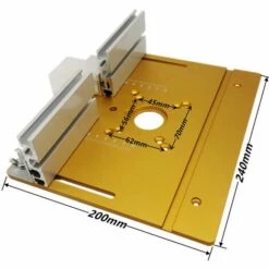 SUPERSELLER Lot De 3 Plaques D'insertion De Table De Toupie En Alliage D'aluminium Pour Le Fraisage Du Bois, Planche à Rabat, Machine De Coupe, Outil Auxiliaire De Gravure Avec Jauge à Onglets, Scie De Table, Bancs De Travail Du Bois. - Or 3PCS -Scie électrique stationnaire Soldes Boutique 63862924 4