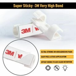 FVO Clips Câbles Adhésifs Rangement De Gestion De Câble Support Organiseur De Fils Electriques Pour Cordon Dans La Voiture, La Maison Ou Le Bureau - Lot De 40 (Blanc) -Scie électrique stationnaire Soldes Boutique 66999922 2