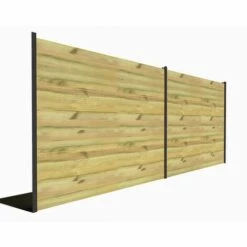 ABRI FRANçAIS Kit Clôture Bois Massif | 4m De Longueur | Pin Sylvestre Traité Autoclave Vert | Hauteur : 1,82m | 2m Entre Poteaux Métalliques