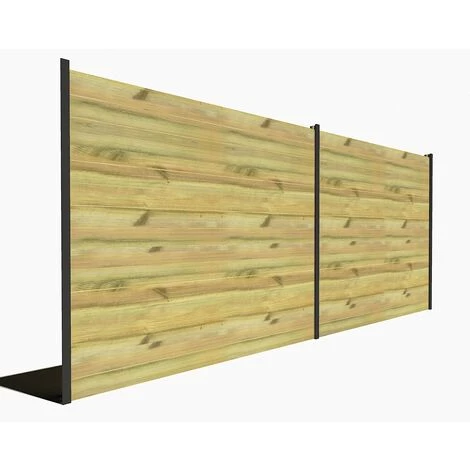 ABRI FRANçAIS Kit Clôture Bois Massif | 20m De Longueur | Pin Sylvestre Traité Autoclave Vert | Hauteur : 1,82m | 2m Entre Poteaux Métalliques 3 ABRI FRANçAIS Kit Clôture Bois Massif | 20m De Longueur | Pin Sylvestre Traité Autoclave Vert | Hauteur : 1,82m | 2m Entre Poteaux Métalliques