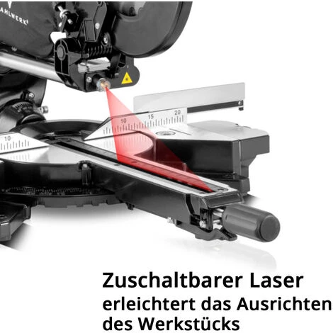 STAHLWERK CPM-255 ST Scie à Onglet / Scie De Coupe Avec 2000 Watts, Deux Niveaux De Vitesse Et Laser Activable, Inclinable Des Deux Côtés Jusqu'à 45 Degrés, Y Compris Lame De Scie De Précision De 255 Mm 5 STAHLWERK CPM-255 ST Scie à Onglet / Scie De Coupe Avec 2000 Watts, Deux Niveaux De Vitesse Et Laser Activable, Inclinable Des Deux Côtés Jusqu'à 45 Degrés, Y Compris Lame De Scie De Précision De 255 Mm – Image 3